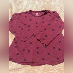4 for 10$ ❤️ Tag | 18M | Maroon Polka Dot Long Sleeve Tee